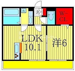 メゾン・ド・シャルマン 1LDKの間取図画像