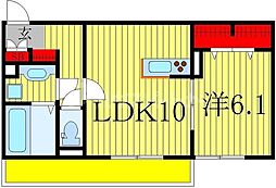 ティアラ2 1LDKの間取図画像