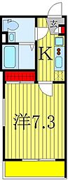 VISTA柏 1Kの間取図画像
