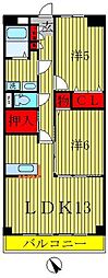 ハーモニー 2LDKの間取図画像