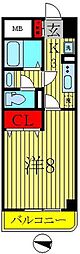 アルカンシェル 1Kの間取図画像