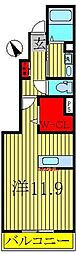 ロックガーデン森C ワンルームの間取図画像