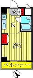 マンションニューシャイン ワンルームの間取図画像