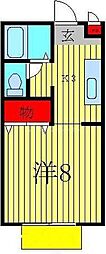 セジュール・南柏1 1Kの間取図画像