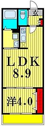 HD南柏 1LDKの間取図画像