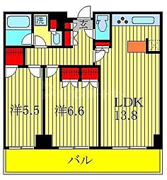 パークアクシス柏の葉 2LDKの間取図画像