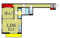 デュランタ 1LDKの間取図画像
