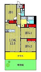 アンビシャス南柏 3LDKの間取図画像