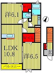 アリエッタ柏 2LDKの間取図画像