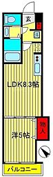 アルカンシエル柏 1LDKの間取図画像