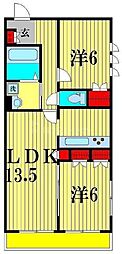 フォレストヒルズ1 2LDKの間取図画像