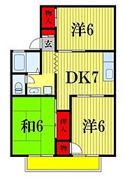 パレーシャル南柏3 3DKの間取図画像