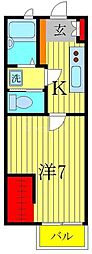 アパートメントKVol2 1Kの間取図画像