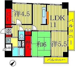 イースト・グレイス 3LDKの間取図画像