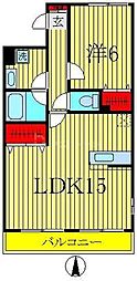 アリビオ 1LDKの間取図画像