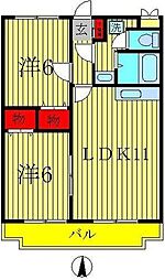 コートヒルズ3 2LDKの間取図画像