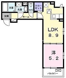 ル・リアン柏の葉2 1LDKの間取図画像