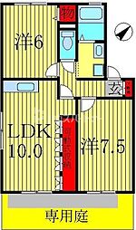 ファミーユ低見台 2LDKの間取図画像