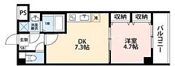 ヒルズ我孫子 1DKの間取図画像