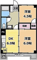 コーポ梅沢 2DKの間取図画像