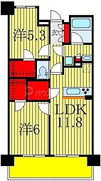 ベルヴュコート柏 2LDKの間取図画像