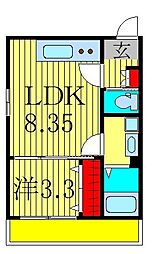 AJ南柏South1 1LDKの間取図画像