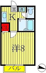 シルエーラ流山 1Kの間取図画像