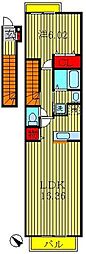 アルカンシェルヒルズ2 1LDKの間取図画像