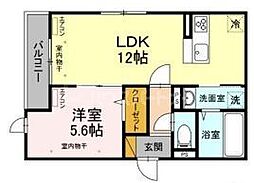 ジェンテーレ 1LDKの間取図画像