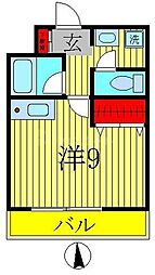 アルシェ柏 ワンルームの間取図画像