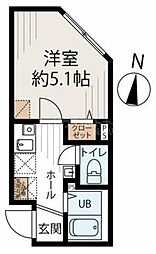 Garden Courtさくら通り 3階1Kの間取り