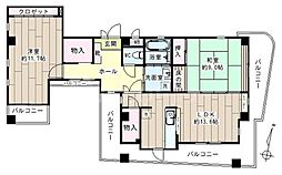 レ・ジェンヌ・サトウ 9階2LDKの間取り