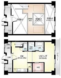 クリスタルマンション 5階1LDKの間取り