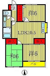 エレガンス浜中 4階3LDKの間取り