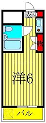 イエローエンバシー 5階ワンルームの間取り