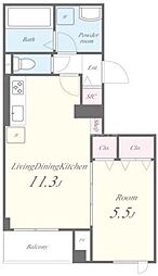 アーク アコルト アヤセ 4階1LDKの間取り