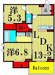 グランメゾン正和 2階2LDKの間取り