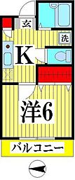 リリックコート梅田 1階1Kの間取り