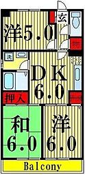 綾東ヴィレッジ壱番館 7階3DKの間取り