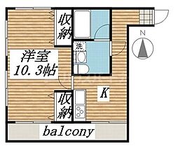 Ｇｒａｎｓ　Ｒｅｓｉｄｅｎｃｅ　Ｕｍｅｄａ 3階1Kの間取り