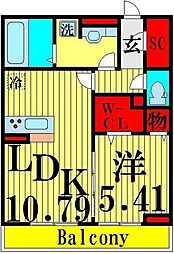 グランテージ 3階1LDKの間取り