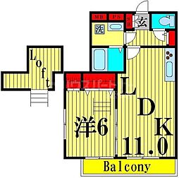 ジュールエストII 1階1LDKの間取り