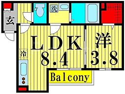 ＳＫ八潮 1階1LDKの間取り