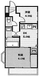 エーデルブルーメ内匠 3階1Kの間取り