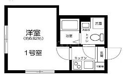 レジデンス青井 3階1Kの間取り