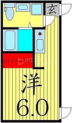 京成本線 堀切菖蒲園駅 徒歩5分の賃貸マンション 2階ワンルームの間取り