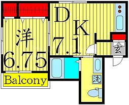 ストークハウス 1階1DKの間取り