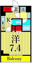 COCO-CHILL　KAMEARI 3階1Kの間取り