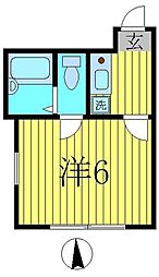シャンテ小菅II 1階1Kの間取り