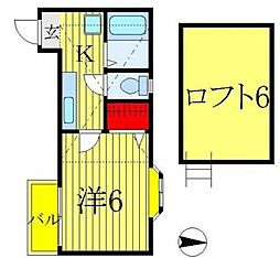 ブリリアントハイム 1階1Kの間取り